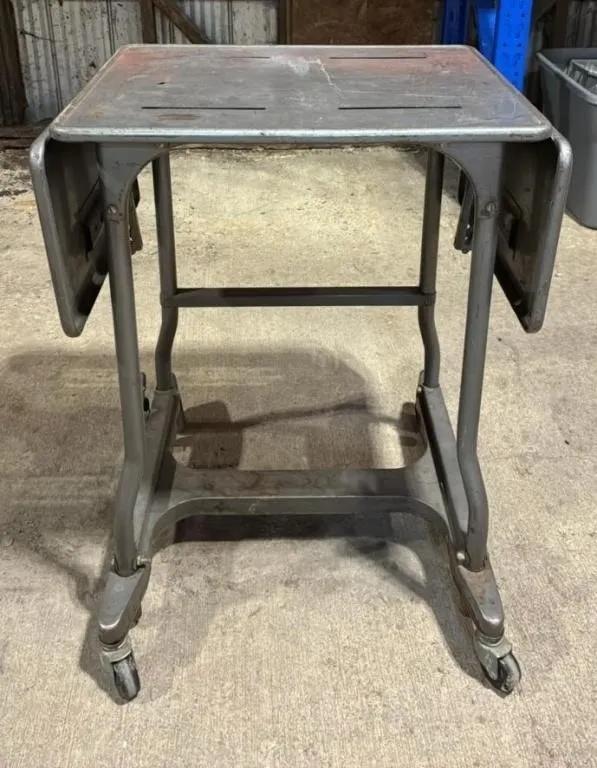 Vintage Rolling Metal Steno Desk. 37.5�W x 15.5�D