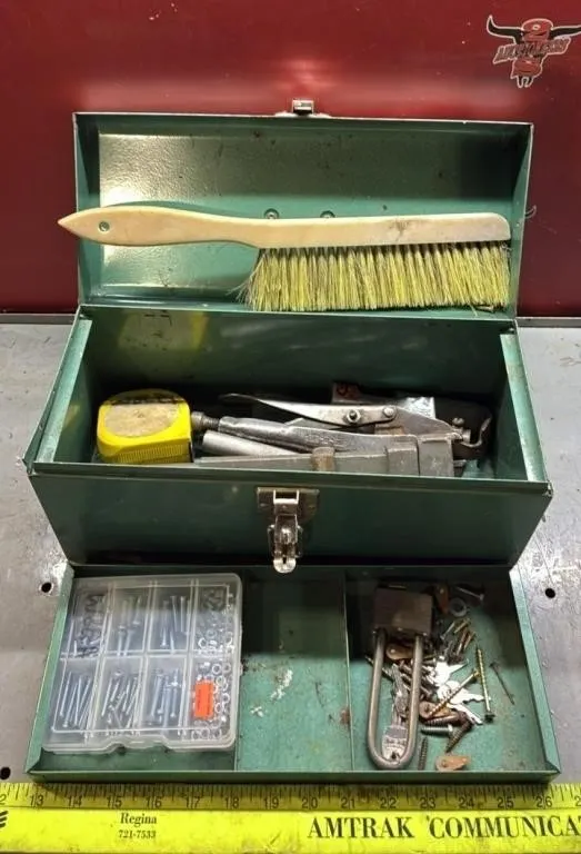 Small Metal Toolbox w/Contents.