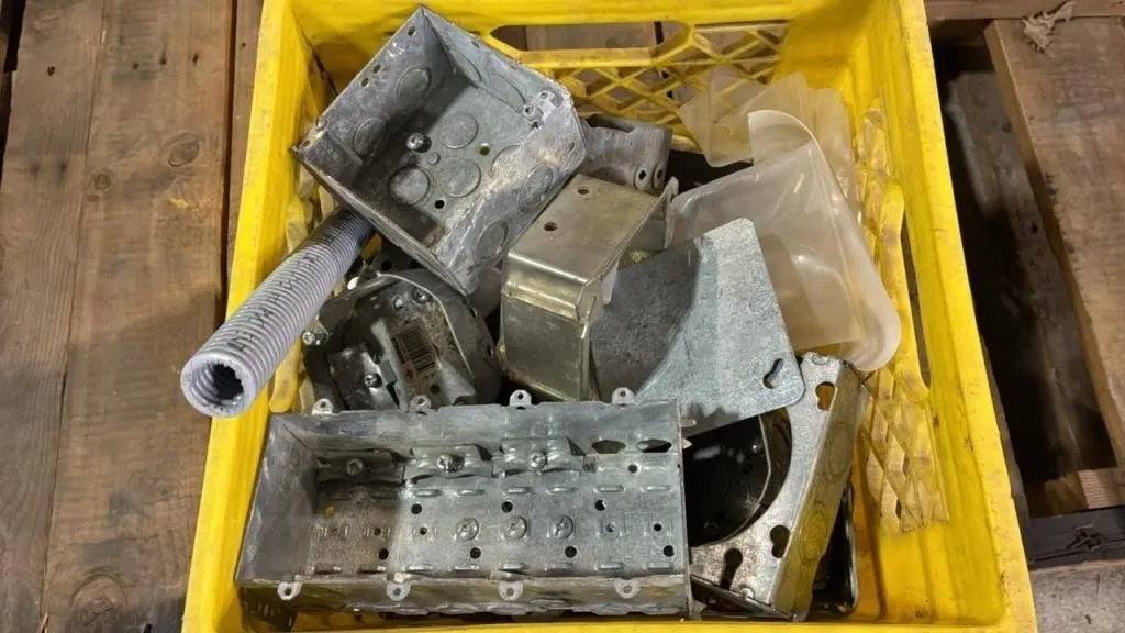 Crate of Electrical Boxes & Other Items.