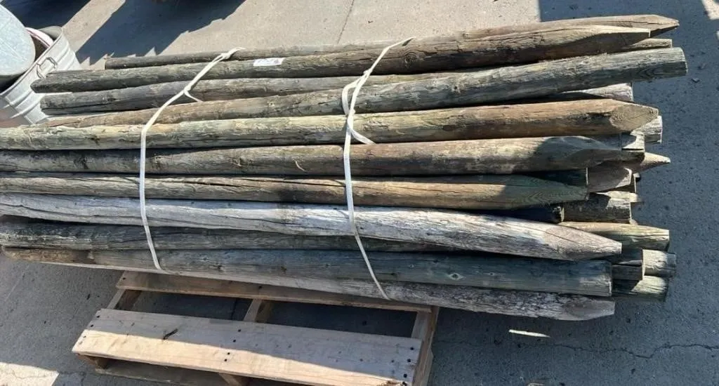 Lot of 50, 2" - 3" Fence Posts, 6ft Long. #C.