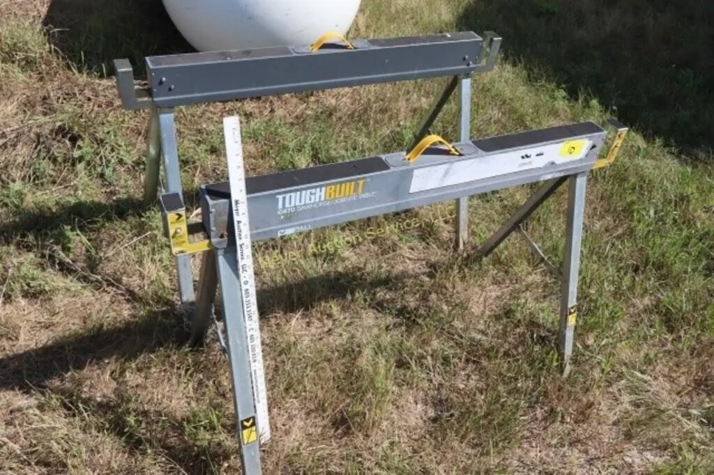 Pair of Tough Built folding sawhorses