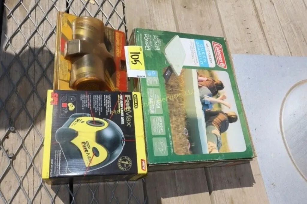 Laser level, air mattress, respirator