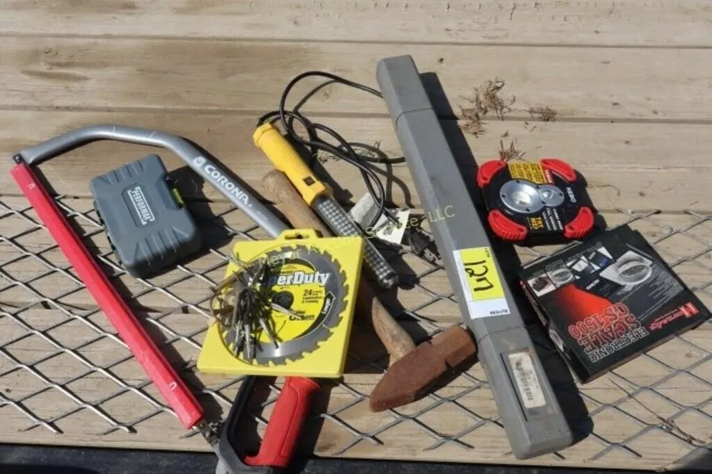 saw, hammer, torque wrench, etc