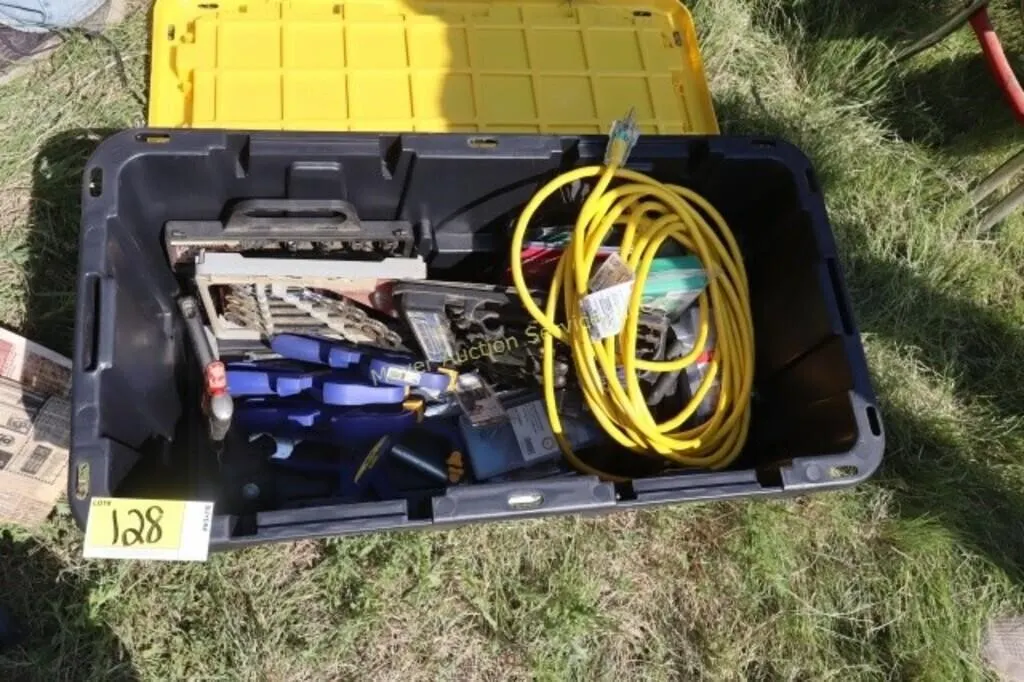 clamps, extension cord, ratchet straps, etc