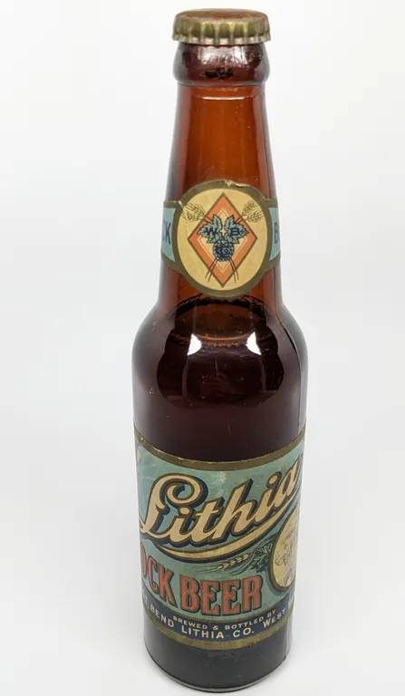 12 OZ PAPER LABEL BOTTLE LITHIA BOCK BEER WEST BEND WISCONSIN