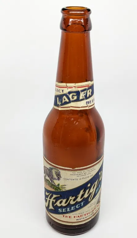 12 OZ IRTP PAPER LABEL BOTTLE HARTIG'S SELECT BEER WATERTOWN WISCONSIN