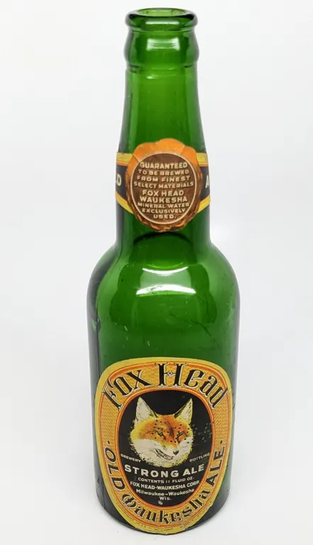 1933 U-PERMIT 7-U-714 PAPER LABEL BOTTLE FOX HEAD OLD WAUKESHA STRONG ALE BEER