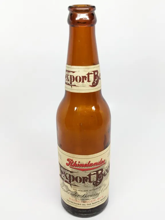 12 OZ IRTP PAPER LABEL BOTTLE RHINELANDER EXPORT BEER WISCONSIN
