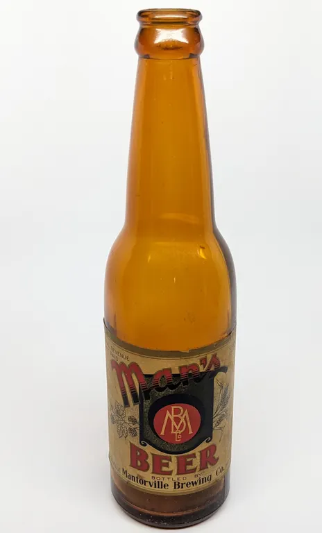 12 OZ IRTP PAPR LABEL BOTTLE MAN'S BEER MANTORVILLE MINNESOTA