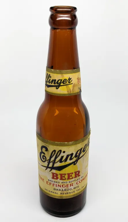 12 OZ IRTP PAPER LABEL BOTTLE EFFINGER BEER BARABOO WISCONSIN