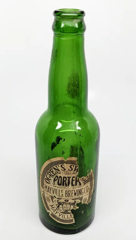 (RARE) IRTP 12 OZ PAPER LABEL BOTTLE OGREN'S SWEDISH PORTER MAYVILLE WISCONSIN