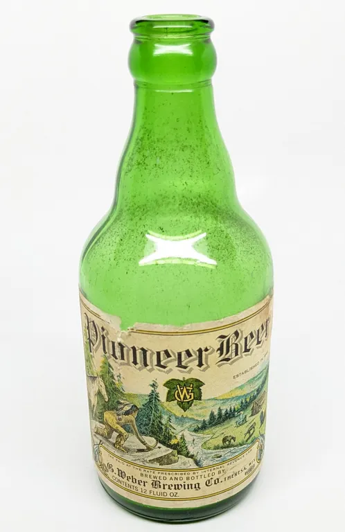 12 OZ INTERNAL REVENUE LAW TAX PAPER LABEL BOTTLE PIONEER BEER G WEBER BREWING THERESA WISCONSIN
