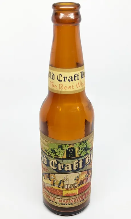 12 OZ INTERNAL REVENUE LAW TAX PAPER LABEL BOTTLE OLD CRAFT BREW BEER MNOMINEE MARINETTE BREWING CO MICHIGAN
