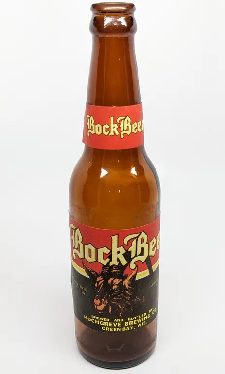 12 OZ IRTP PAPER LABEL BOTTLE HOCHGREVE BOCK BEER GREEN BAY WISCONSIN