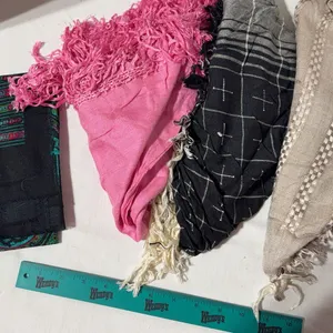 Four vintage woven scarfs