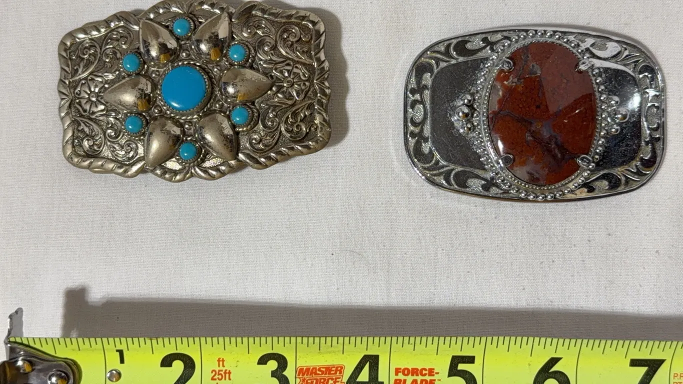 Pair of vintage belt buckles