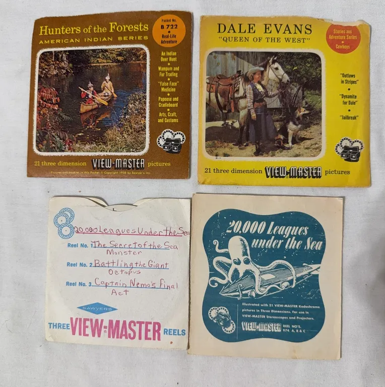Collection of 3 vintage paper jackets and reels for Sawyer's View-Master 3-D stereoscopic sets