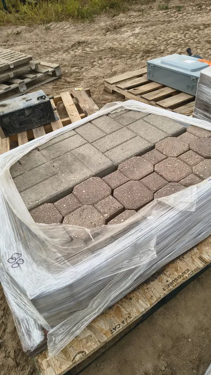 Brown Octogonal-style Interlocking and Patio Blocks