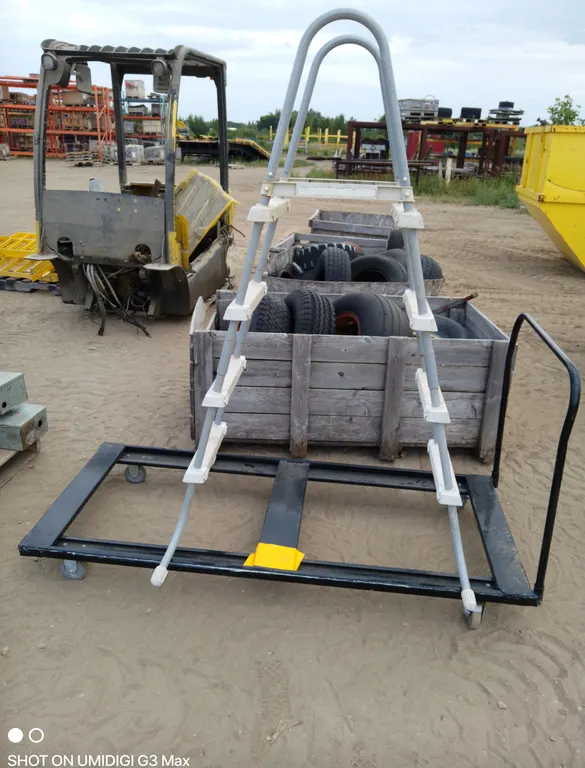 Cart with above ground pool ladder