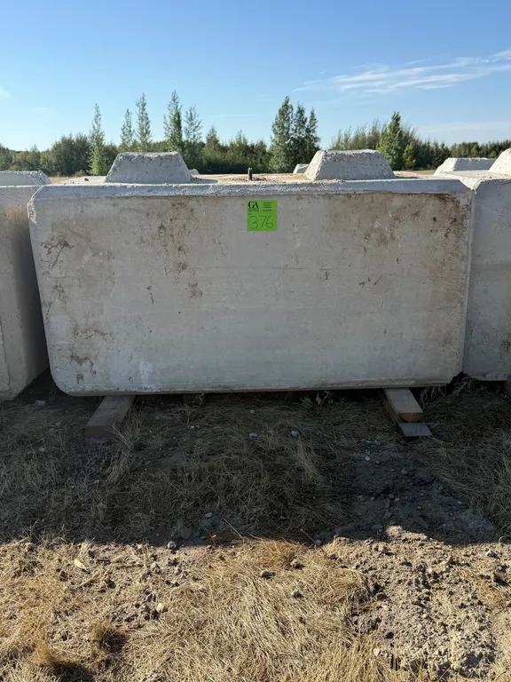 Stackable Concrete Barrier, 5ft long, loader on site