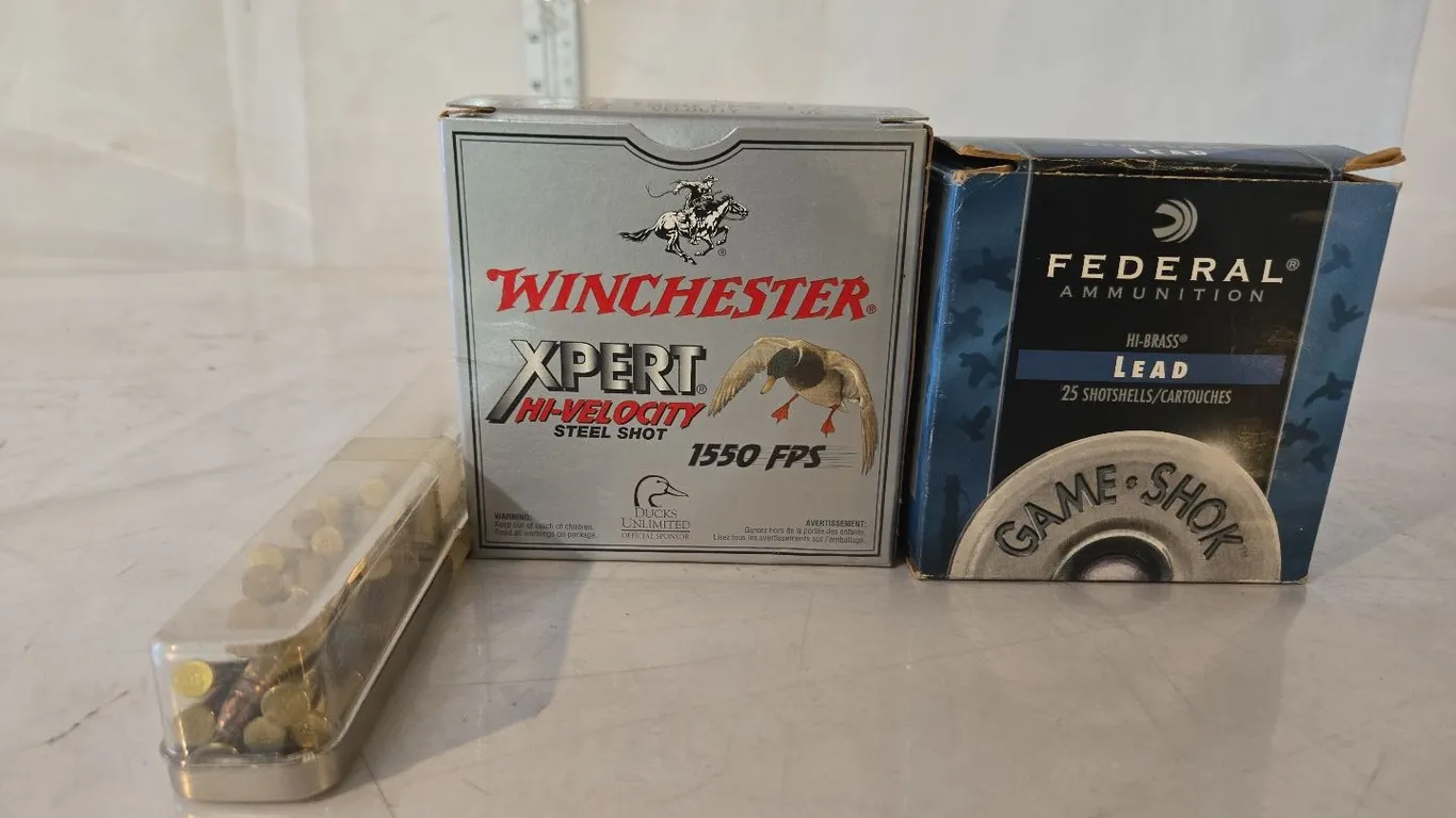 Winchester 12 gauge 2 3/4" 4 shot shells - full box, Federal 16 gauge, 2 3/4" 4 shot shells - partial box & 22 shells - NEED PAL