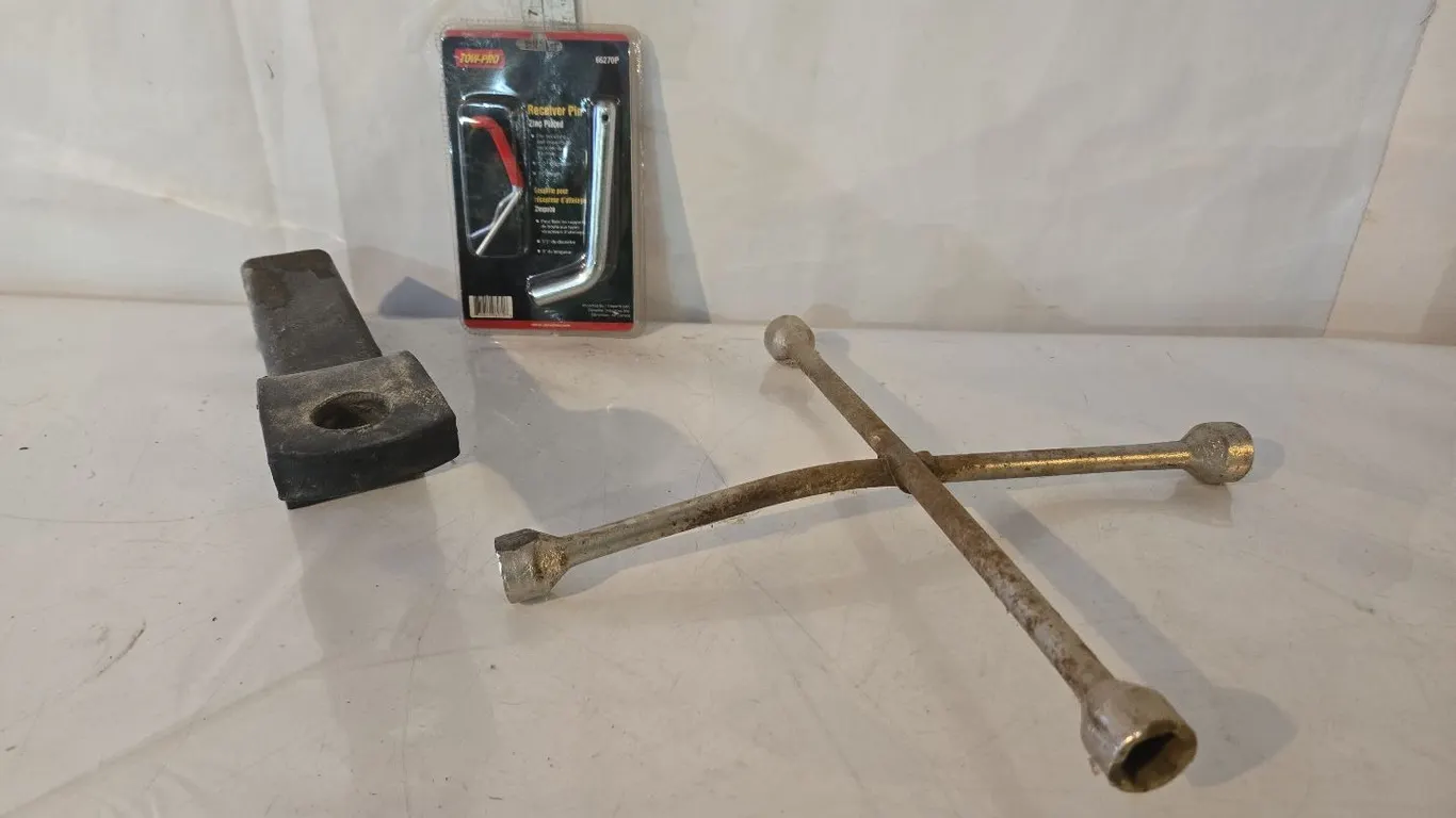 Trailer Hitch - 2", Receiver Pin & Tire Iron