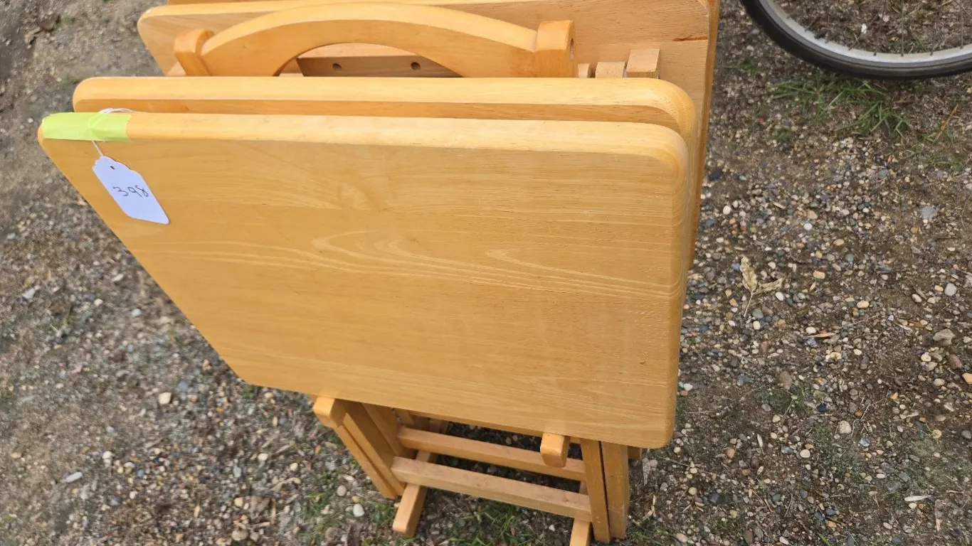 Wooden TV Tables (4) on stand