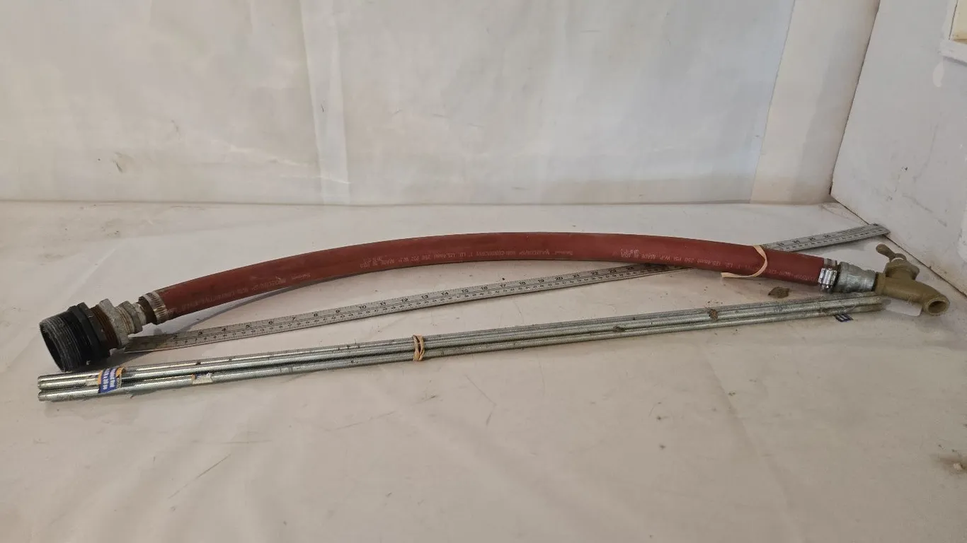 Water Hose w/shut off valve, Power Fist Threaded Rod (5) - 3/8 x 36"
