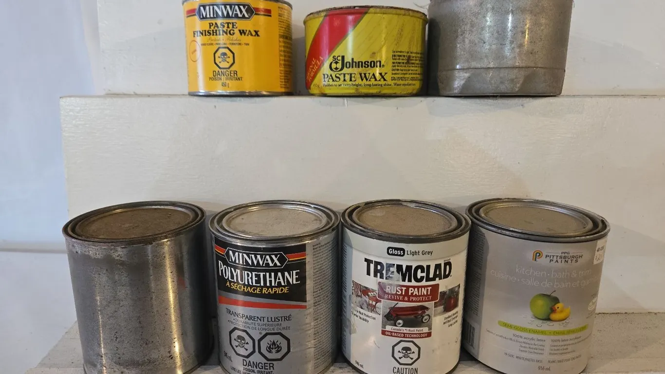 Finishing Wax, Paste Wax, Tremclad Rust Paint - partial cans