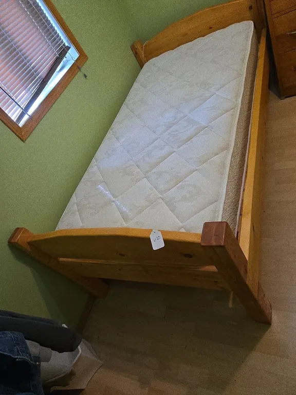 Homemade Twin Bed w/ good mattress