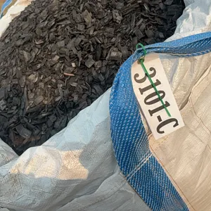 1 - TOTE OF BLACK ASPEN WOOD CHIP MULCH