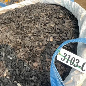 1 - TOTE OF BLACK ASPEN WOOD CHIP MULCH