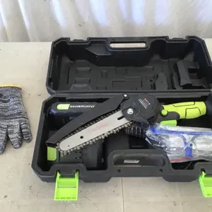 6” mini pruning chainsaw, works, 2 batteries, battery life unknown