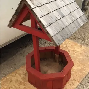 Decorative wishing well planter holder, 18” x 18” x 32 1/2” high