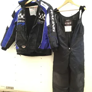 Edco Racing youth size 18 winter jacket, Choko size 16 bib pants, has some slit marks upper right side