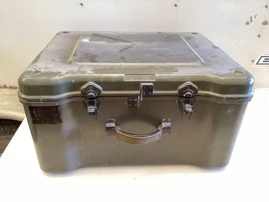 Plastic storage box, 24” x 25” x 12” high