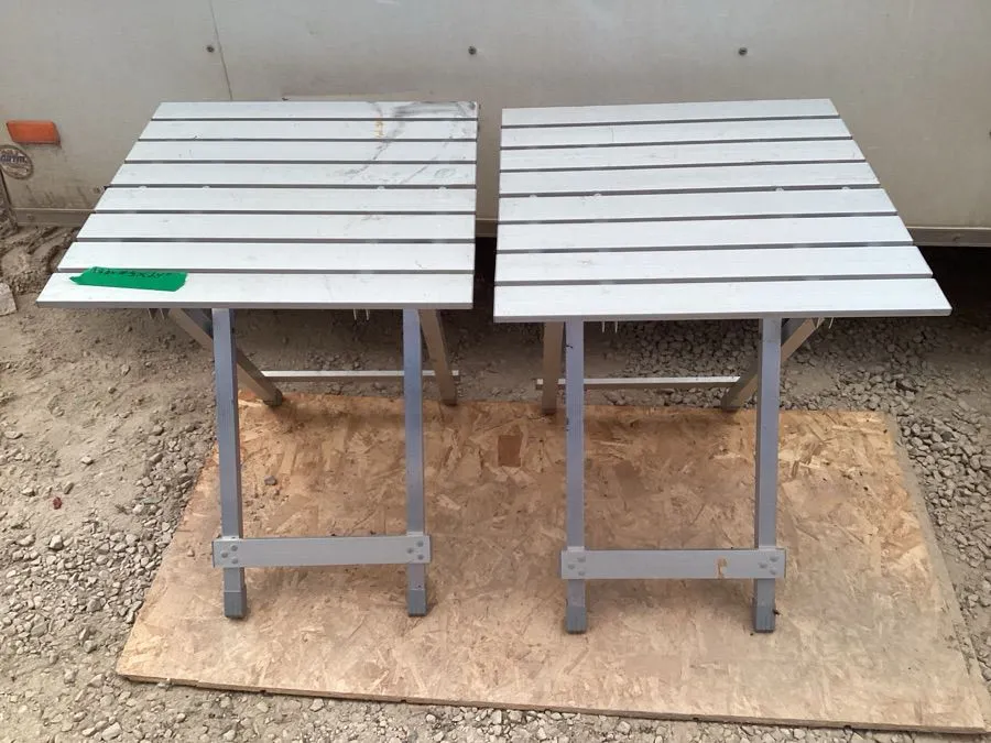 Folding tables, 19 1/2” x 18 1/2” x 24” high