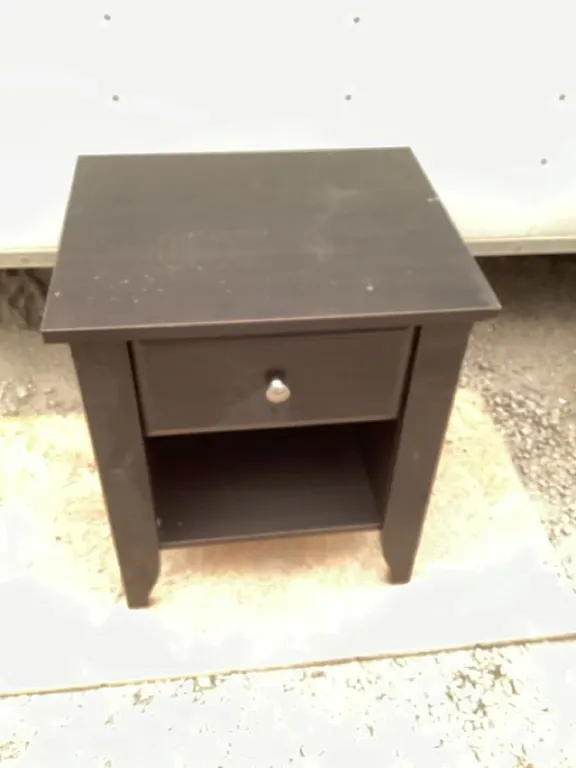 Nightstand, approximately 21” x 17 1/2” x 24” high, some wear on top and legs