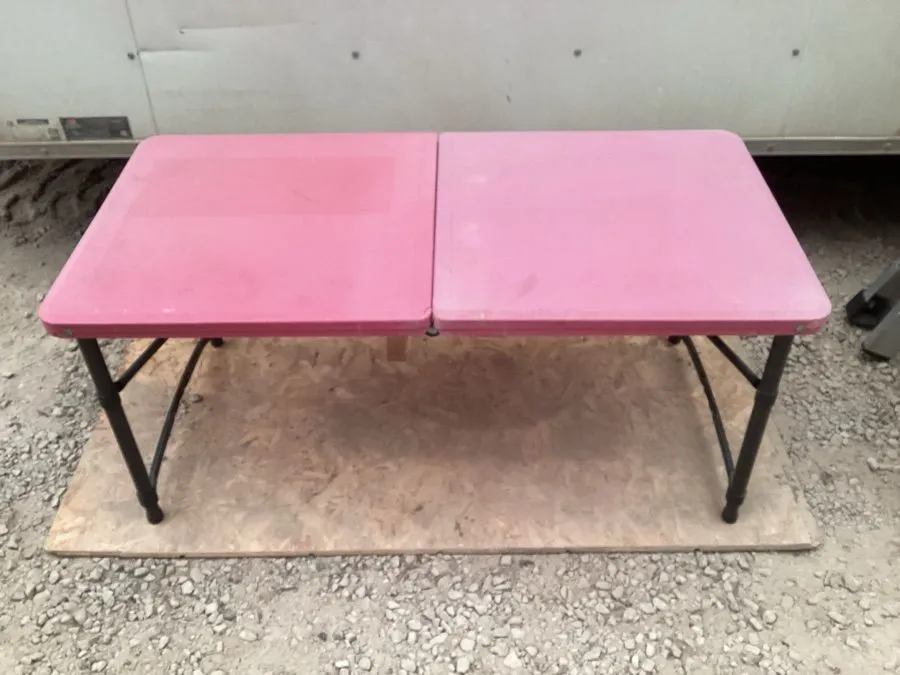 Folding table, approximately 40” x 20”, adjustable height