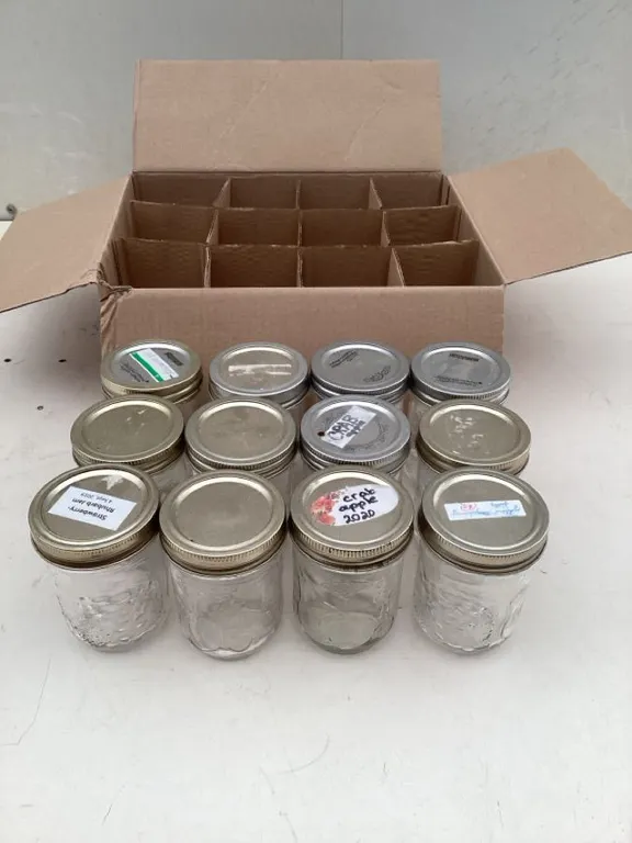 Pint size jars, one dozen