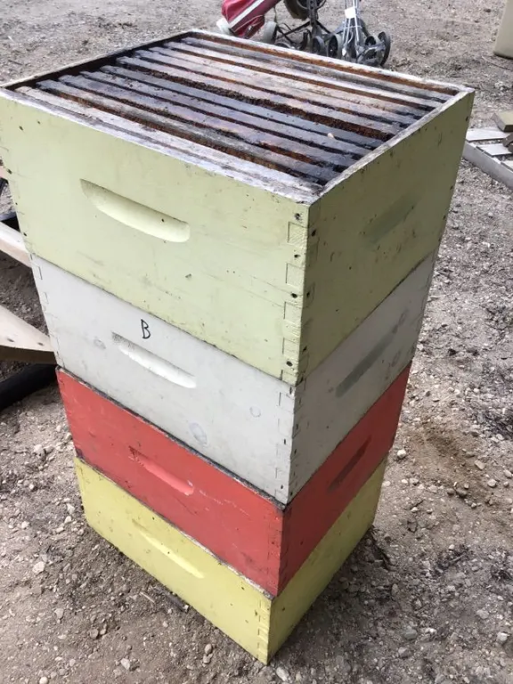 Bee supers with frames, may be 1 or 2 missing