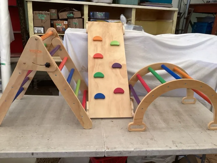 Kids wooden mini climbing toys, 3 pcs
