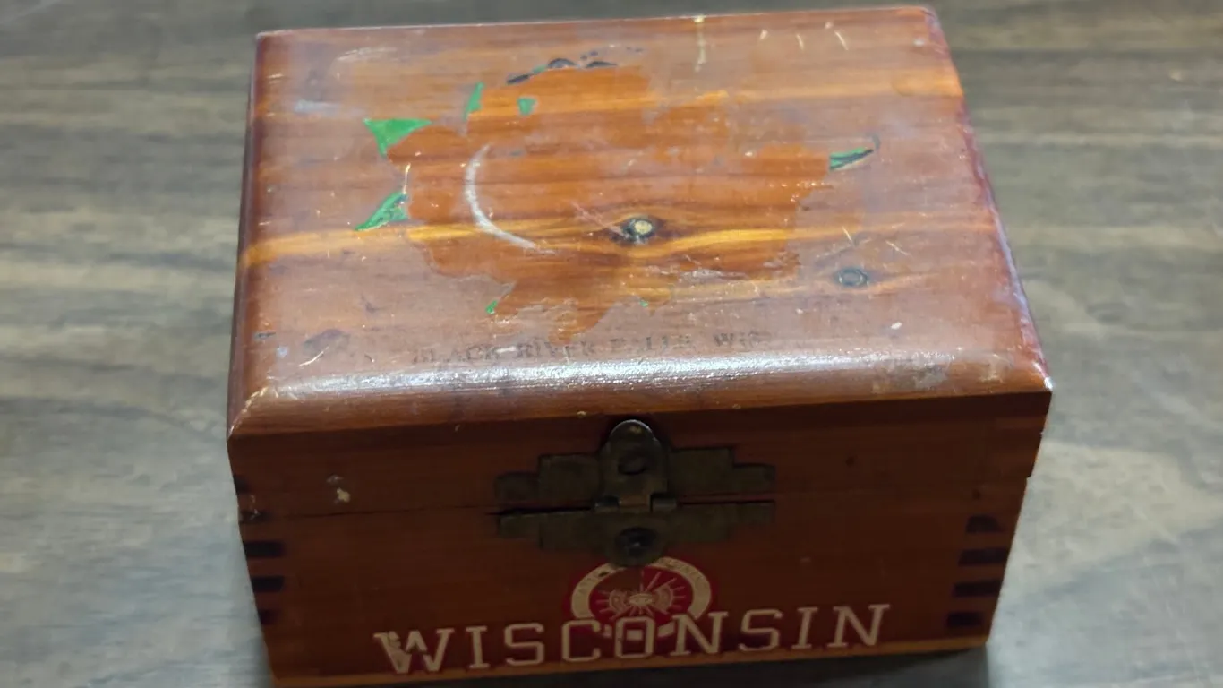 Collection of Coins in Wood Box