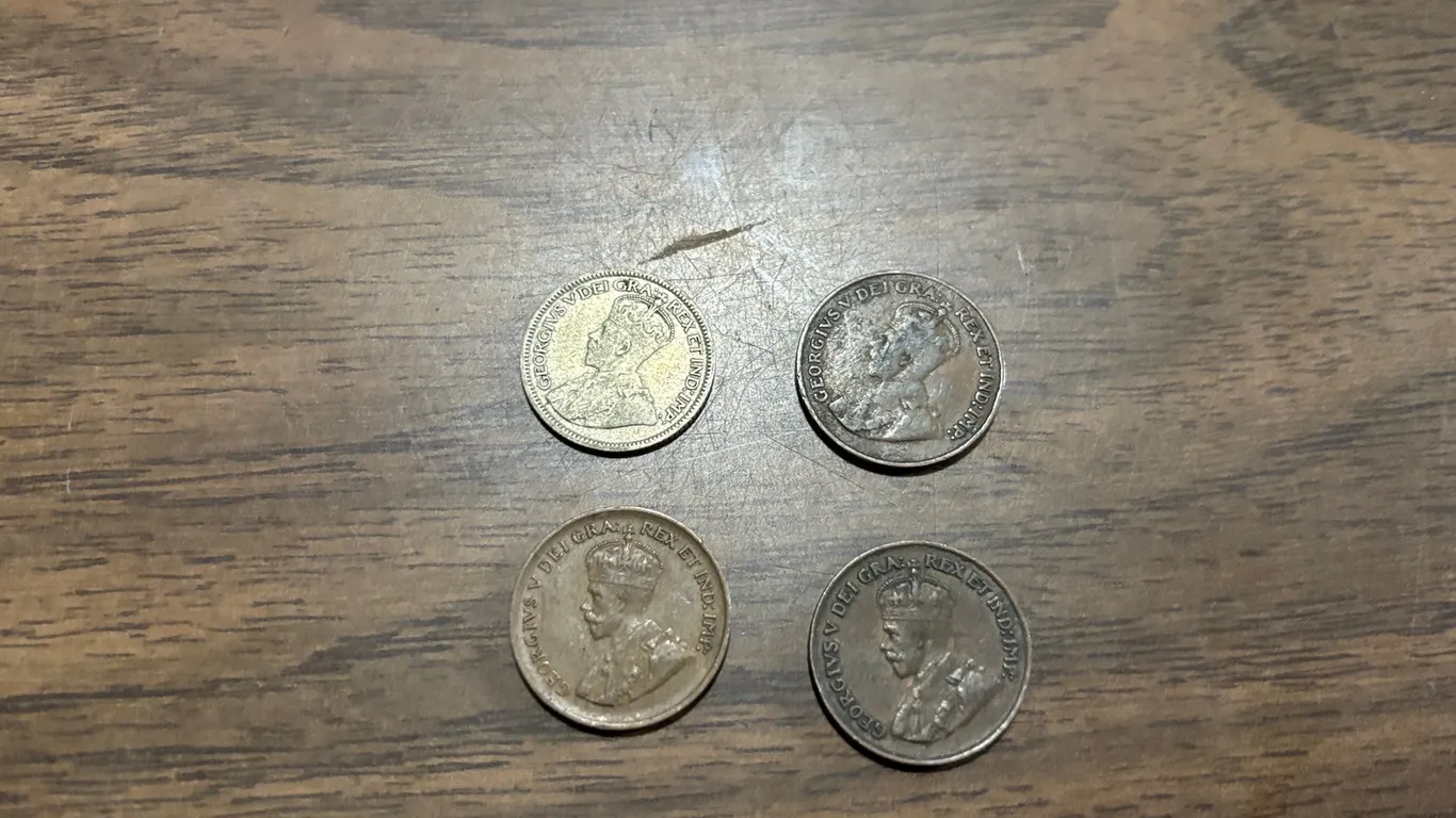 (4) George King Canadian Pennies