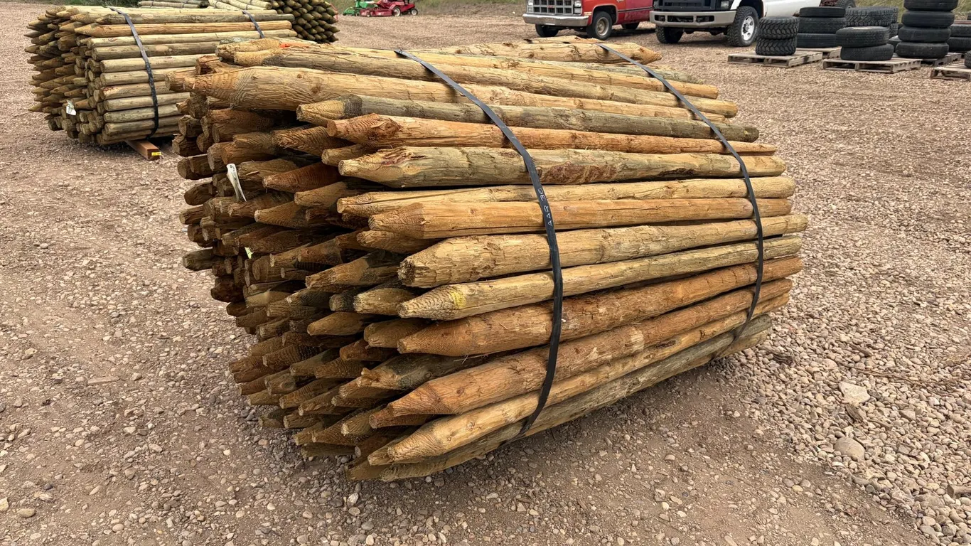 (180) Unused Treated 2"-3" x 6' Posts