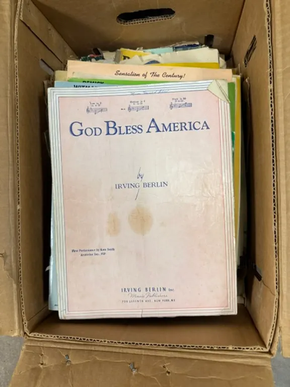 Box of Really Old Sheet Music and Piano Books
