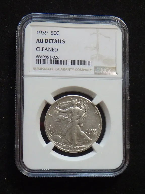 1939 WALKING LIBERTY HALF DOLLAR - NGC GRADED AU DETAILS