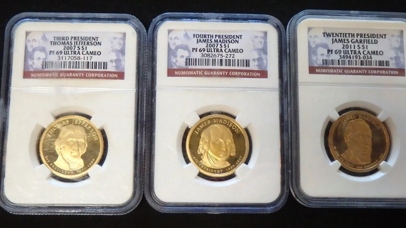 SET OF 3 PRESIDENTIAL PROOF DOLLAR, 2007S, 2007S, 2011S ALL NGC GRADED PF69 ULTRA CAMEO
