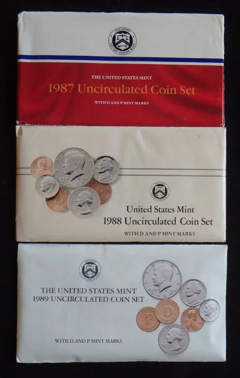 1987, 1988, 1989 MINT SETS