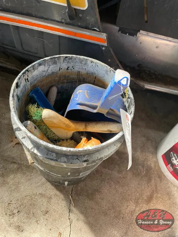 Bucket of Brushes and Scoop
